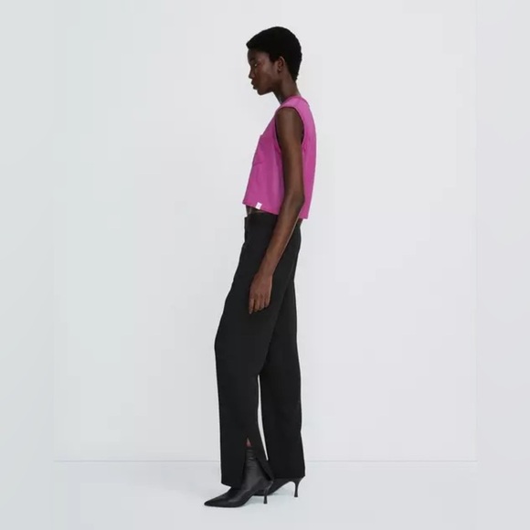 NWT Rag & Bone Cameron Crepe Dress Pant | Split Cuff Straight Leg | Sz 0 | Black - Picture 6 of 9